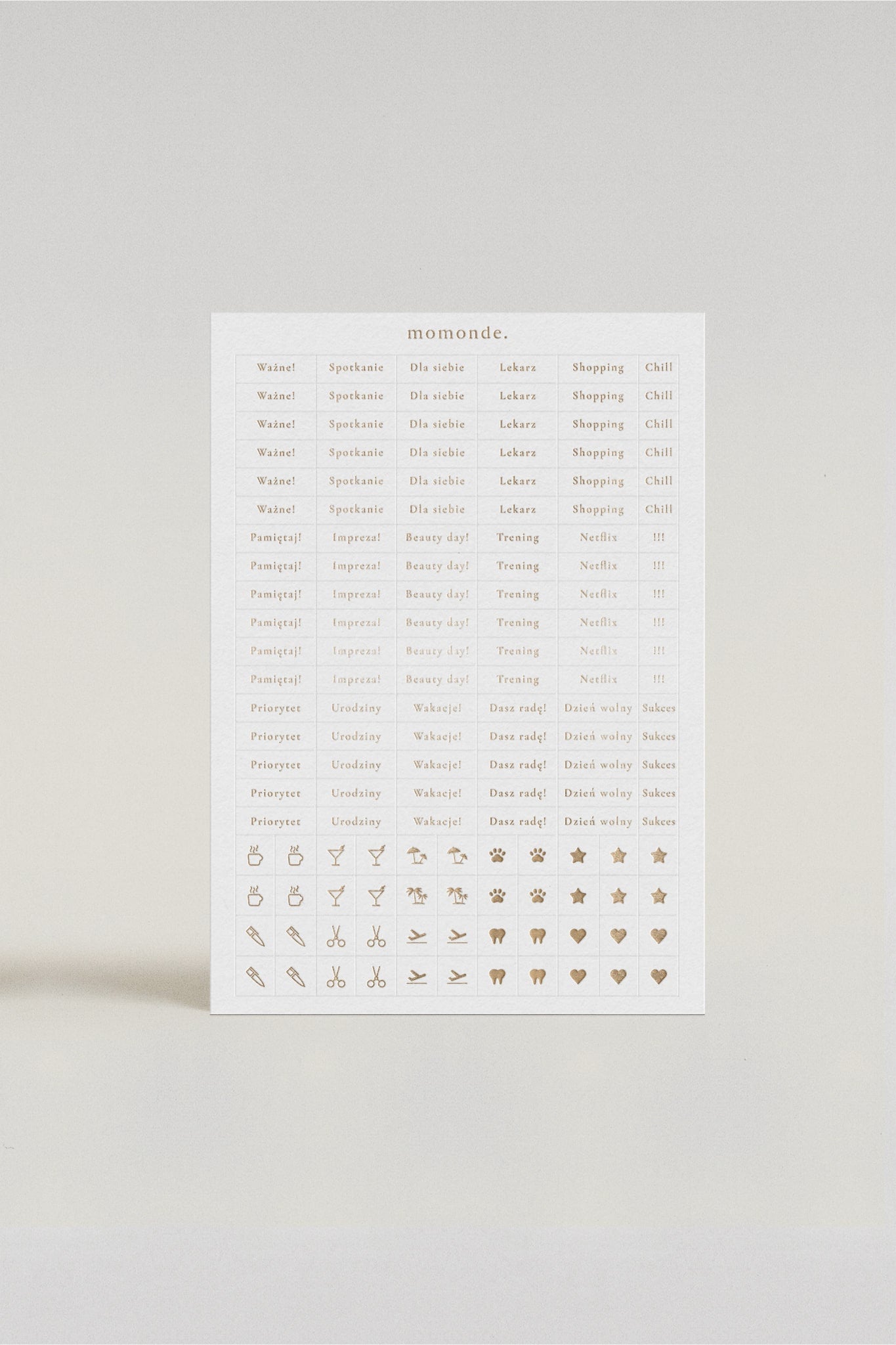 Arkusz naklejek | momonde.