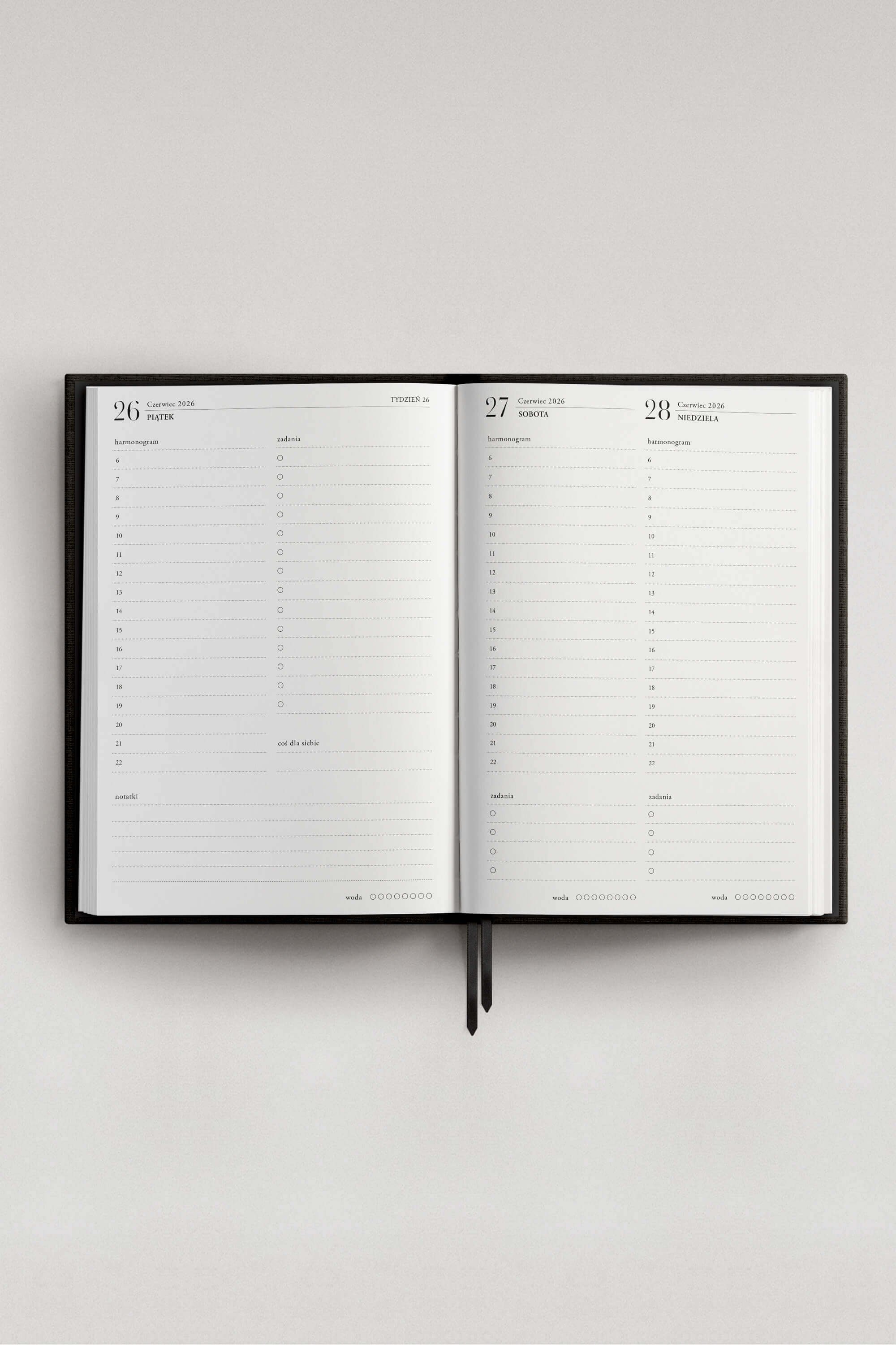 Planner 2026 dzienny Amour Noir | momonde.