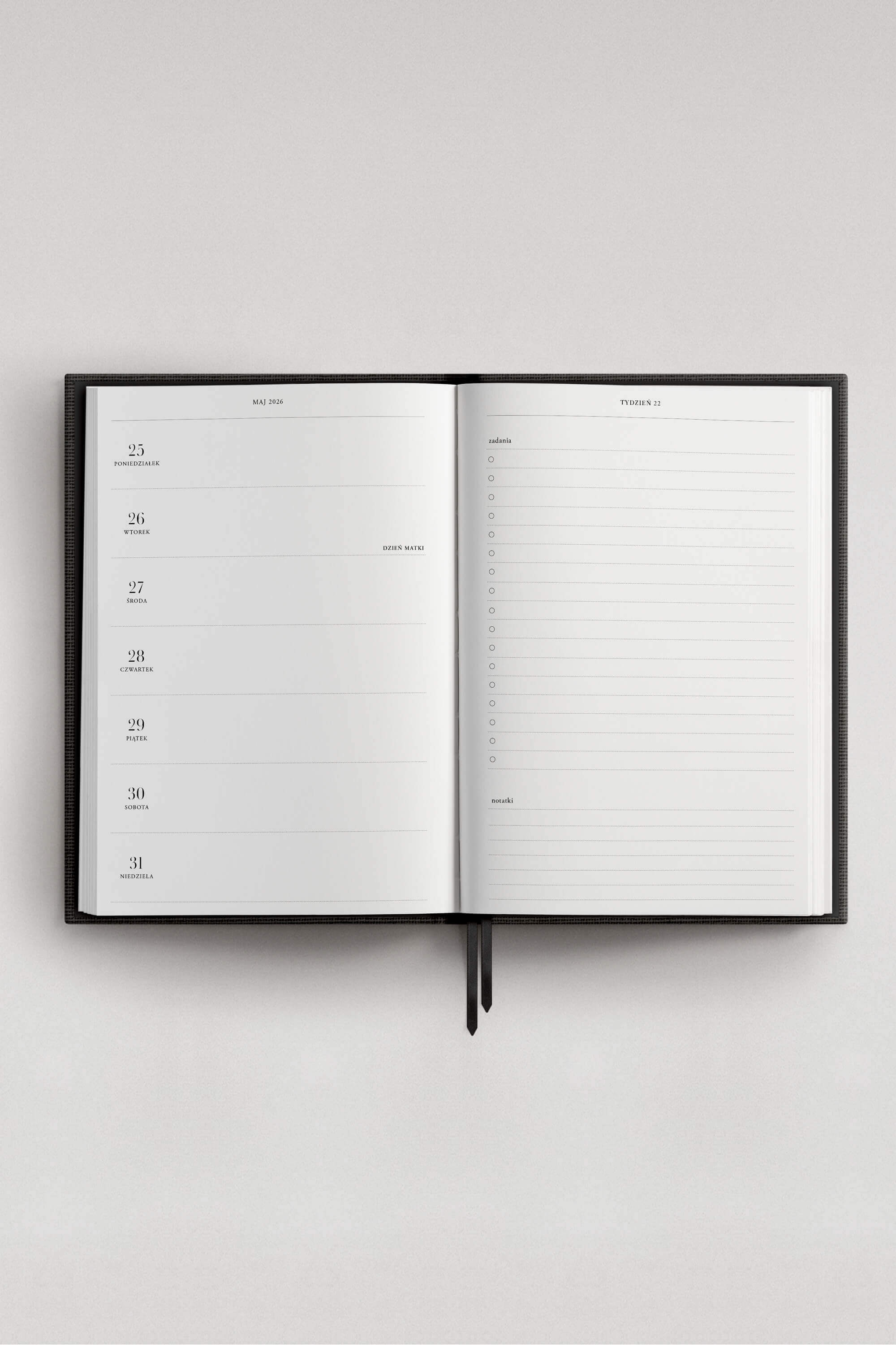 Planner 2026 tygodniowy Amour Noir | momonde.