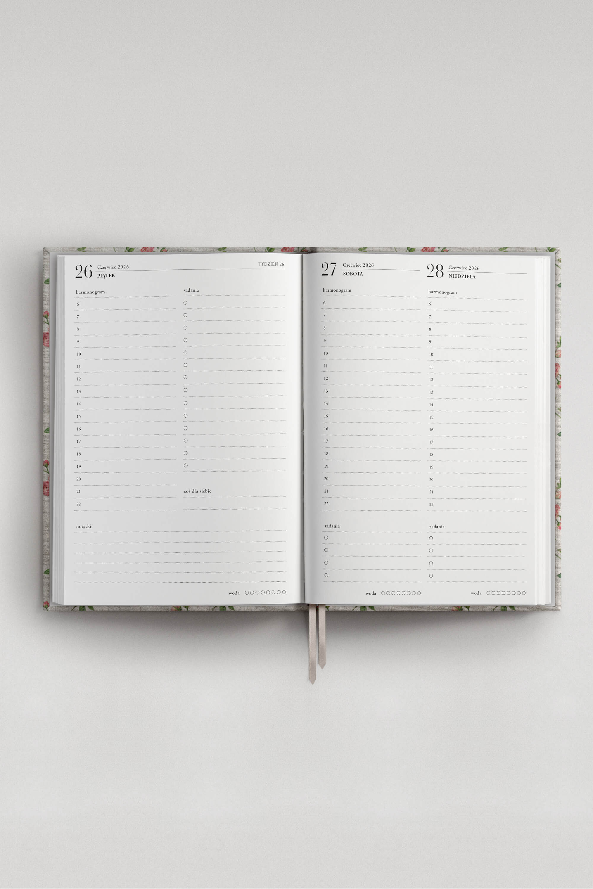 Planner 2026 dzienny Nostalgia Rose | momonde.