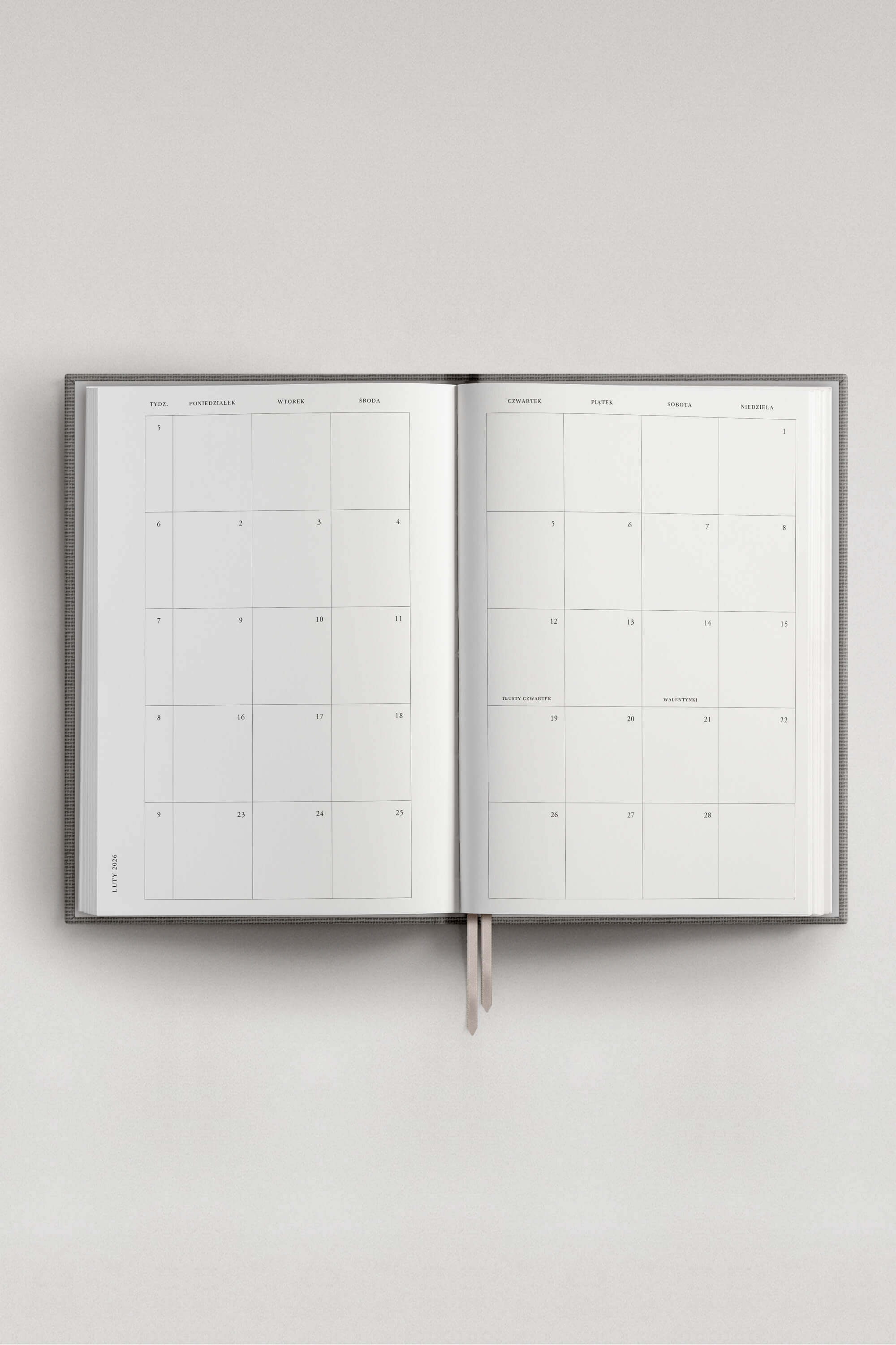 Planner PRO 2026 dzienny Shadow Grey | momonde.