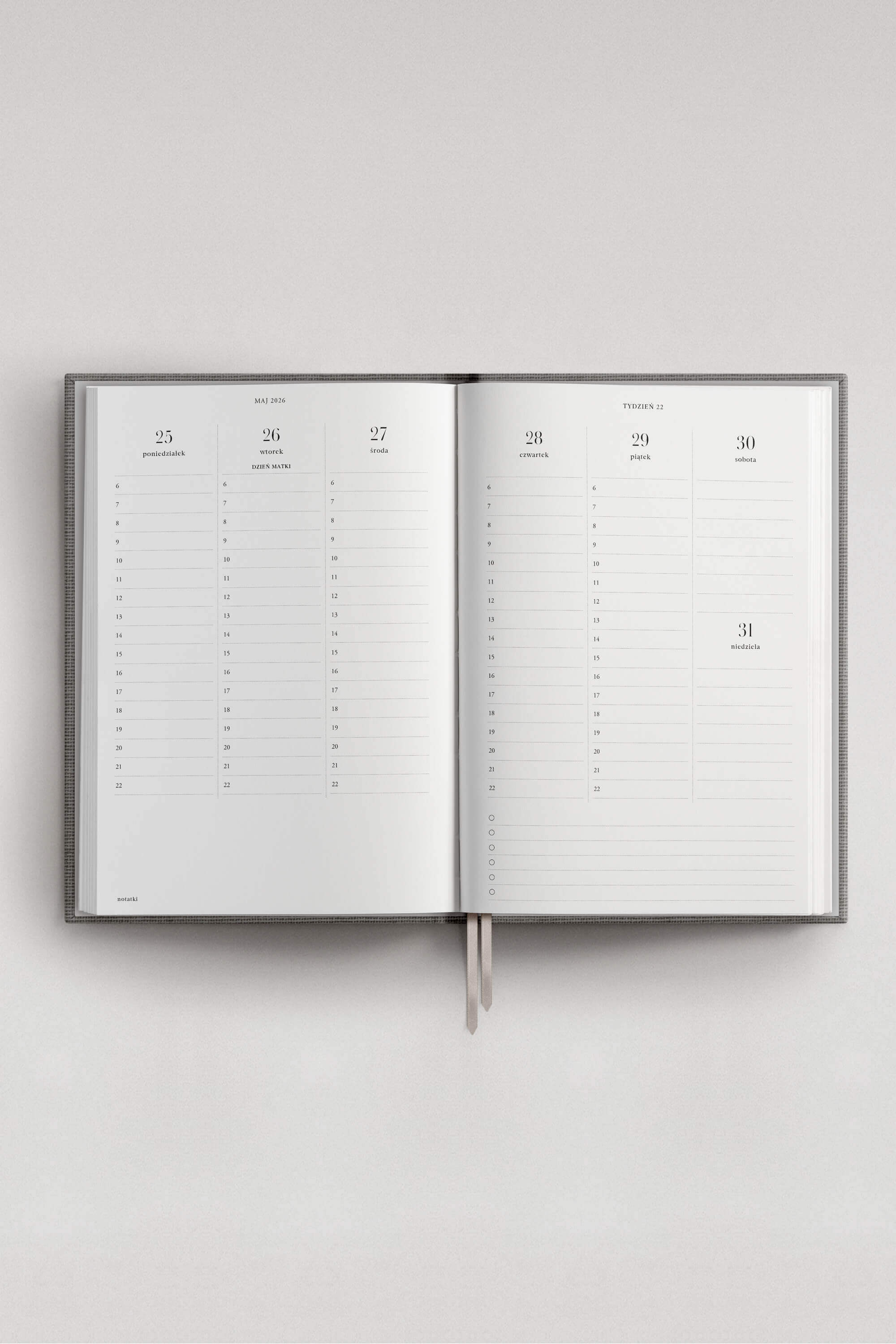 Planner PRO 2026 tygodniowy Shadow Grey | momonde.