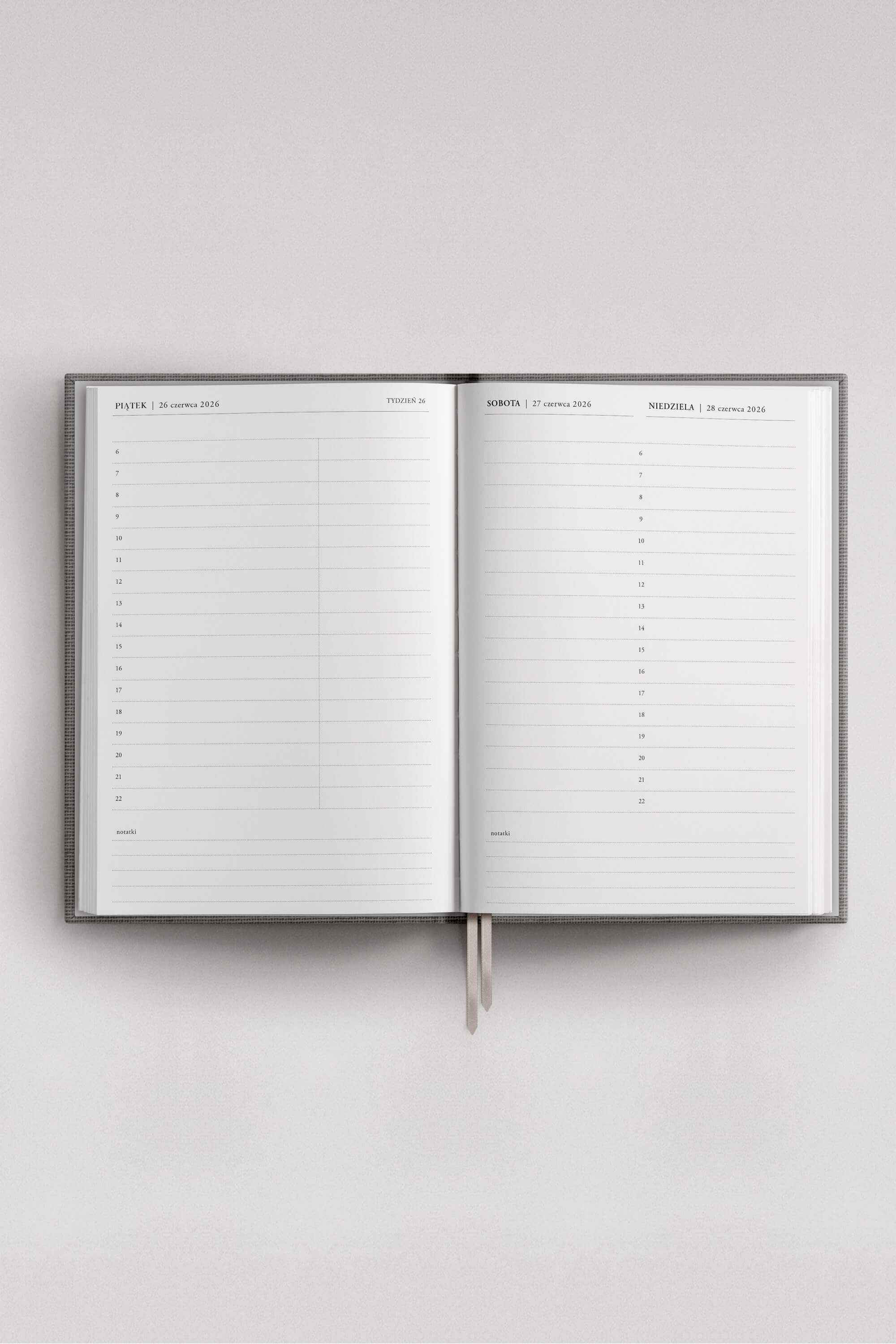 Planner PRO 2026 dzienny Shadow Grey | momonde.