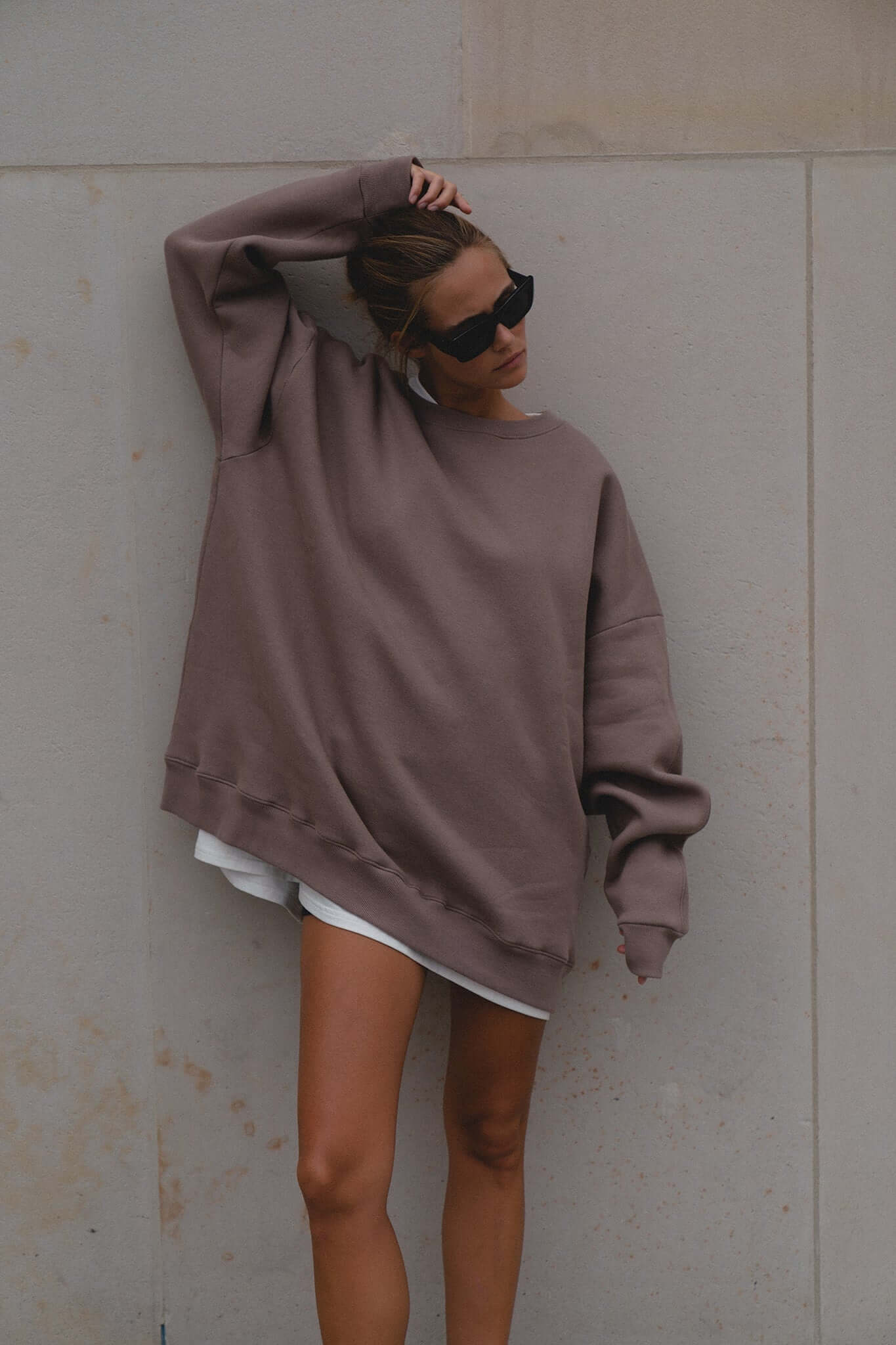 Bluza oversize Deep Taupe | momonde.