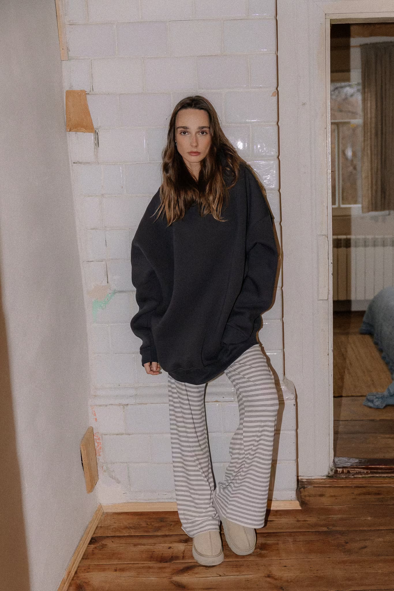 Bluza oversize z kapturem Carbon