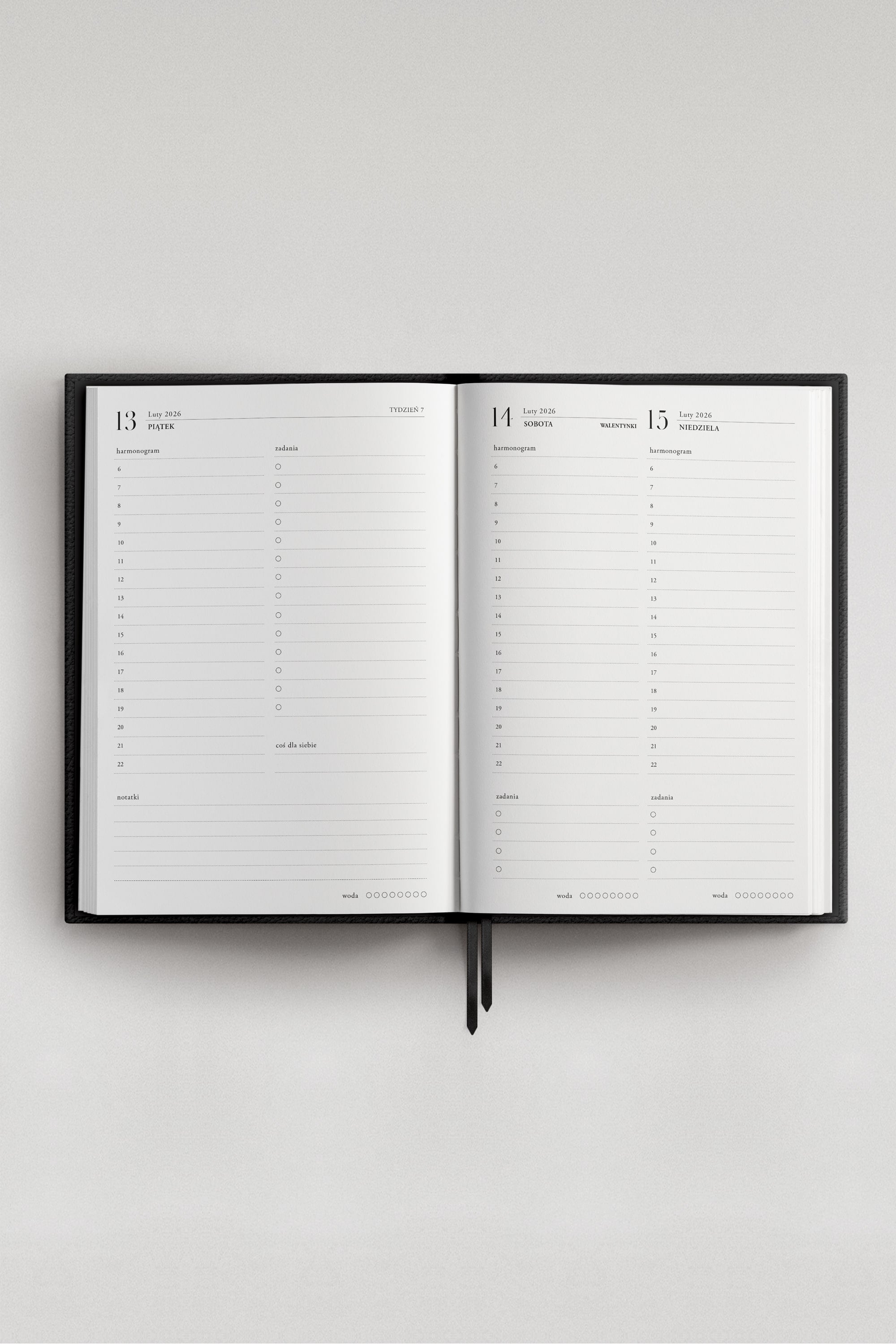 Planner 25/26 dzienny Amour Noir | Planner Akademicki | momonde.
