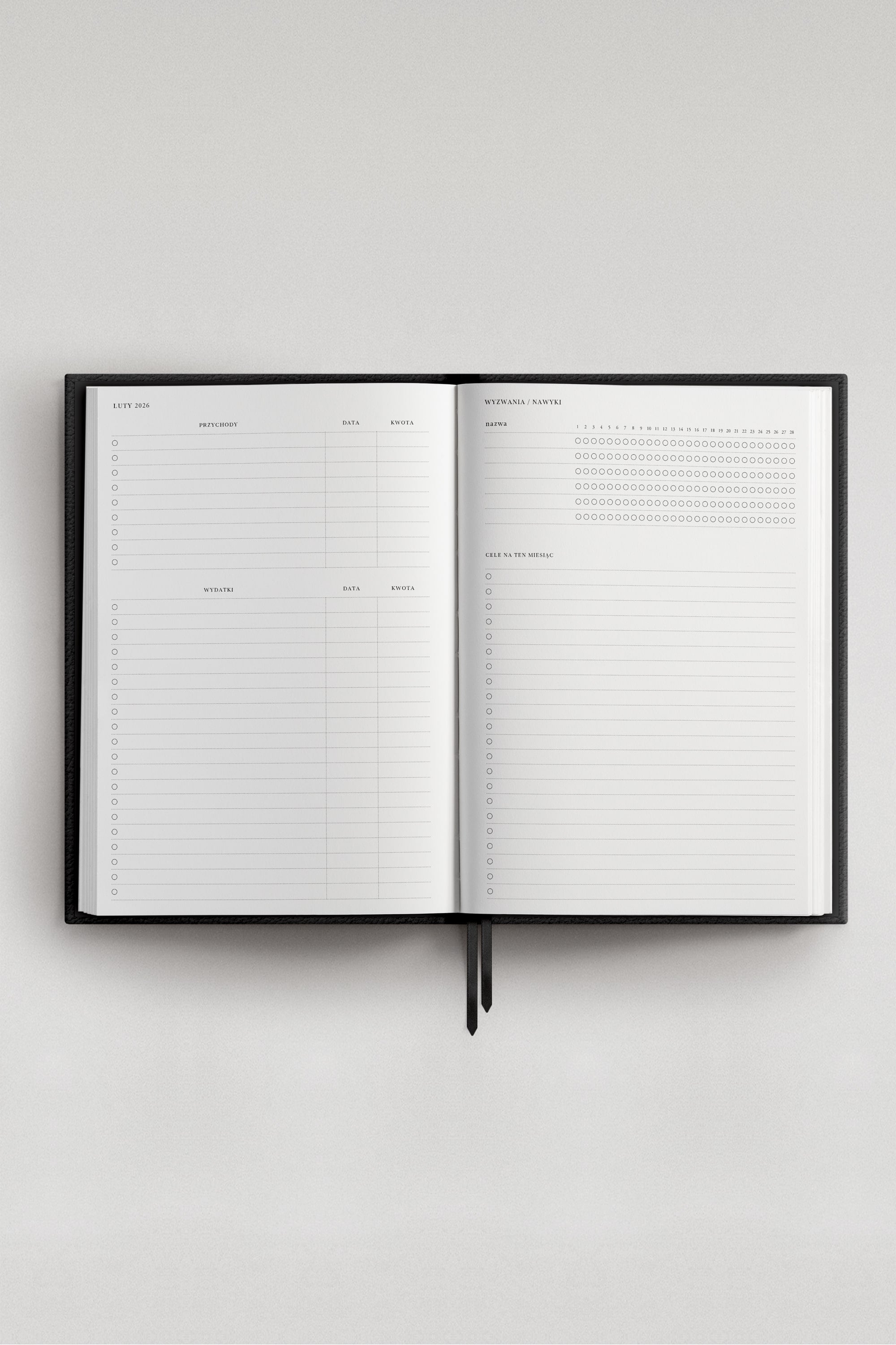 Planner 25/26 dzienny Amour Noir | Planner Akademicki | momonde.