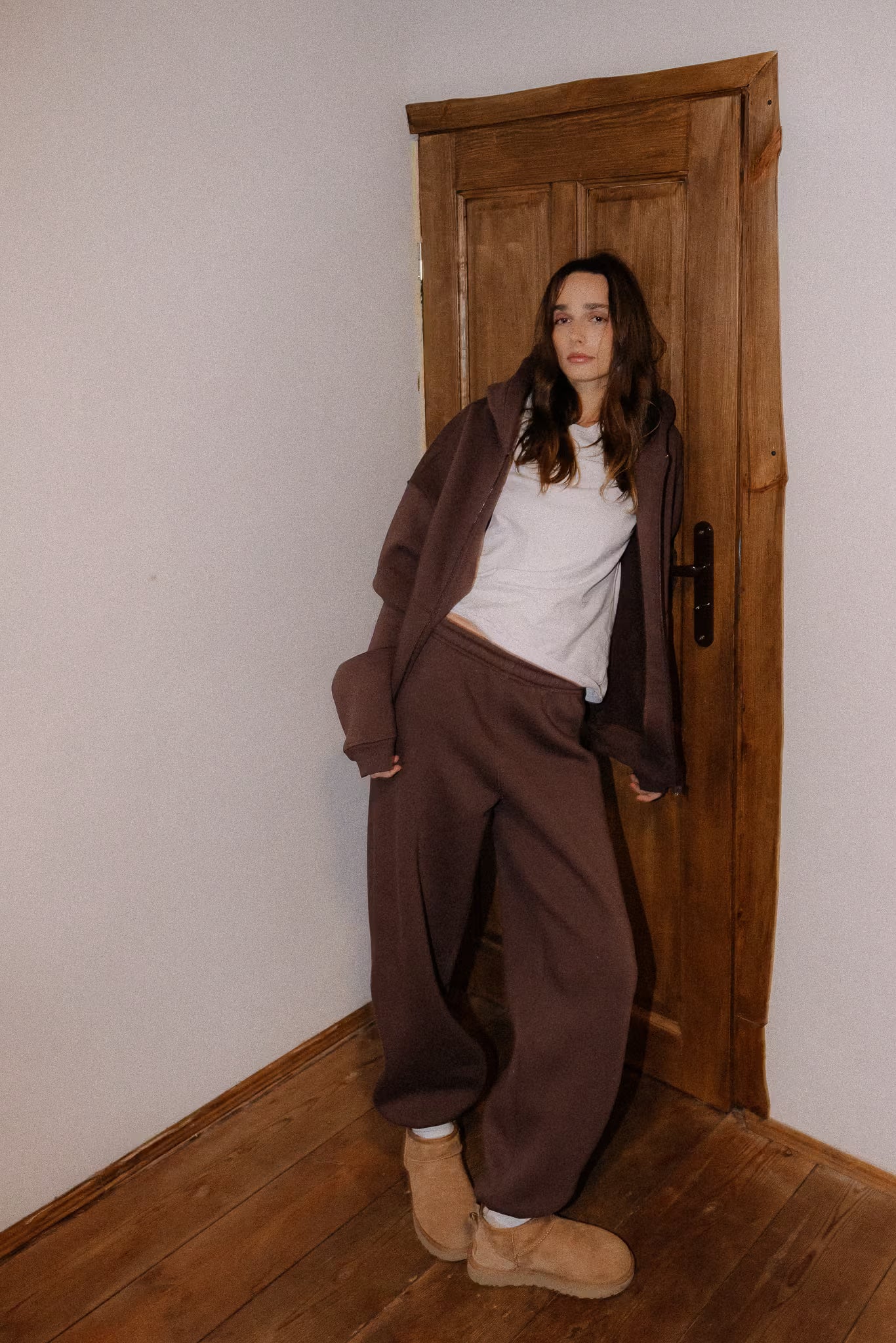 Ocieplane Spodnie Ava Cocoa Brown | momonde.